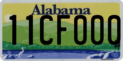 AL license plate 11CF000