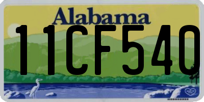 AL license plate 11CF540