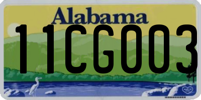 AL license plate 11CG003