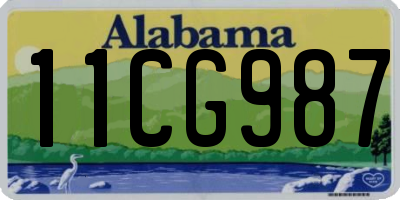 AL license plate 11CG987