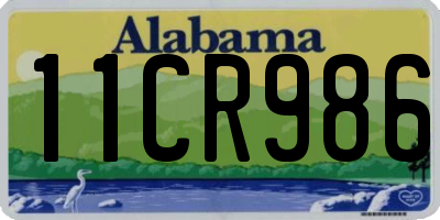 AL license plate 11CR986