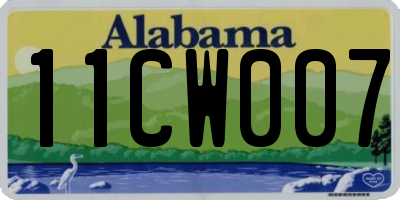 AL license plate 11CW007
