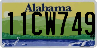 AL license plate 11CW749