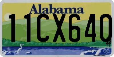 AL license plate 11CX640