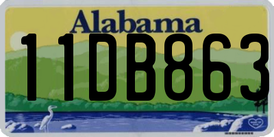 AL license plate 11DB863