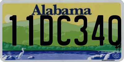AL license plate 11DC340