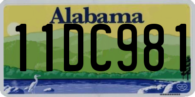 AL license plate 11DC981