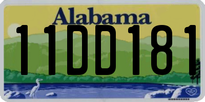 AL license plate 11DD181