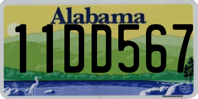 AL license plate 11DD567