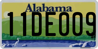 AL license plate 11DE009