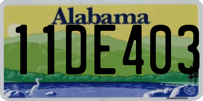 AL license plate 11DE403