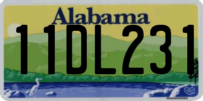 AL license plate 11DL231