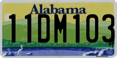 AL license plate 11DM103