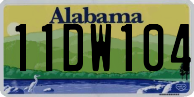 AL license plate 11DW104