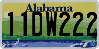 AL license plate 11DW222