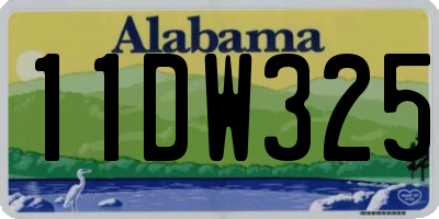 AL license plate 11DW325