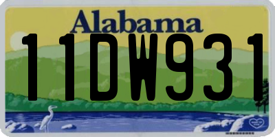 AL license plate 11DW931
