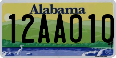 AL license plate 12AA010