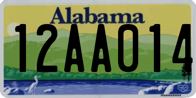 AL license plate 12AA014