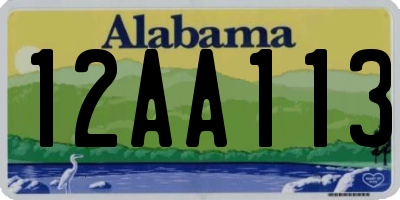 AL license plate 12AA113