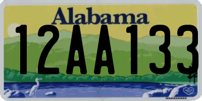 AL license plate 12AA133