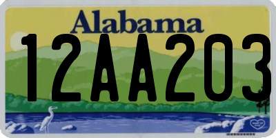 AL license plate 12AA203