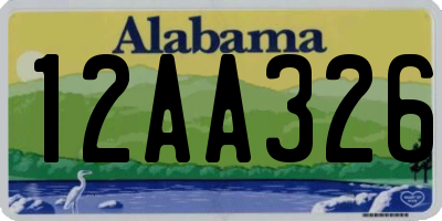 AL license plate 12AA326