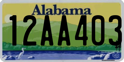 AL license plate 12AA403