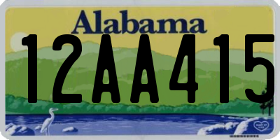 AL license plate 12AA415