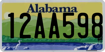 AL license plate 12AA598
