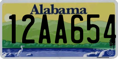 AL license plate 12AA654