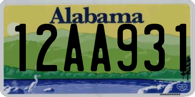 AL license plate 12AA931
