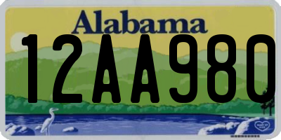 AL license plate 12AA980