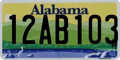 AL license plate 12AB103