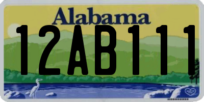 AL license plate 12AB111