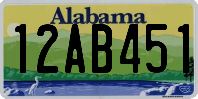 AL license plate 12AB451