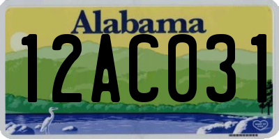 AL license plate 12AC031