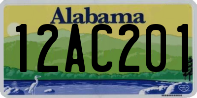 AL license plate 12AC201