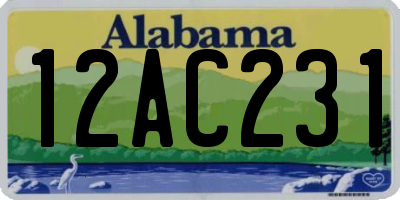 AL license plate 12AC231