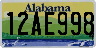 AL license plate 12AE998