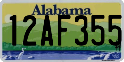 AL license plate 12AF355