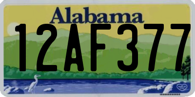 AL license plate 12AF377