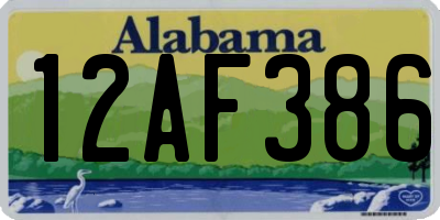 AL license plate 12AF386