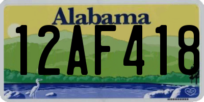 AL license plate 12AF418