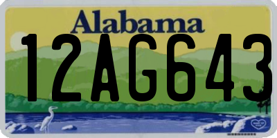 AL license plate 12AG643