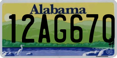 AL license plate 12AG670