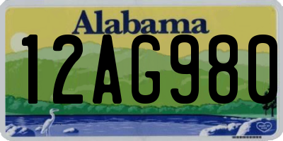 AL license plate 12AG980