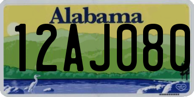 AL license plate 12AJ080