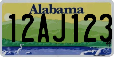 AL license plate 12AJ123