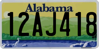 AL license plate 12AJ418